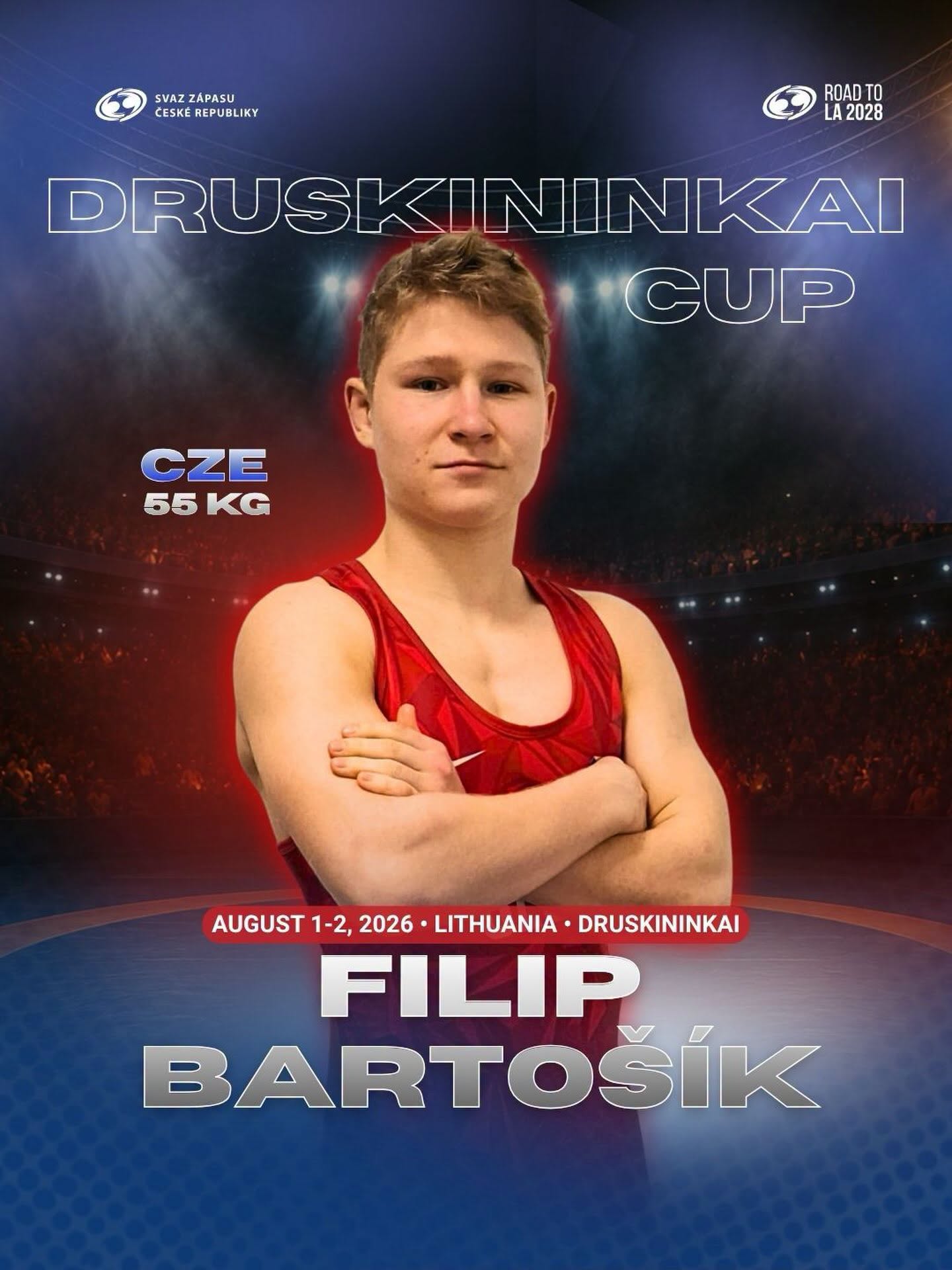 Filip Bartošík vybojoval stříbro na mezinárodním turnaji UWW Druskininkai Cup 2026