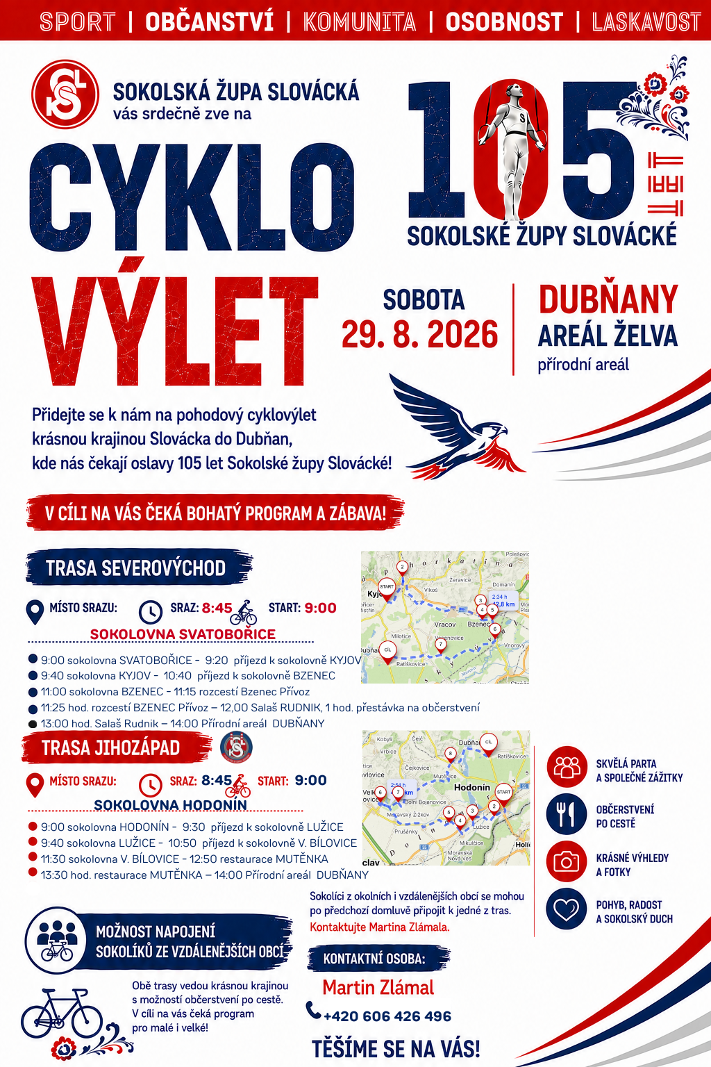Cyklostřelci vyrážejí na cyklovýlet v rámci oslav 105 let Sokolské župy Slovácké